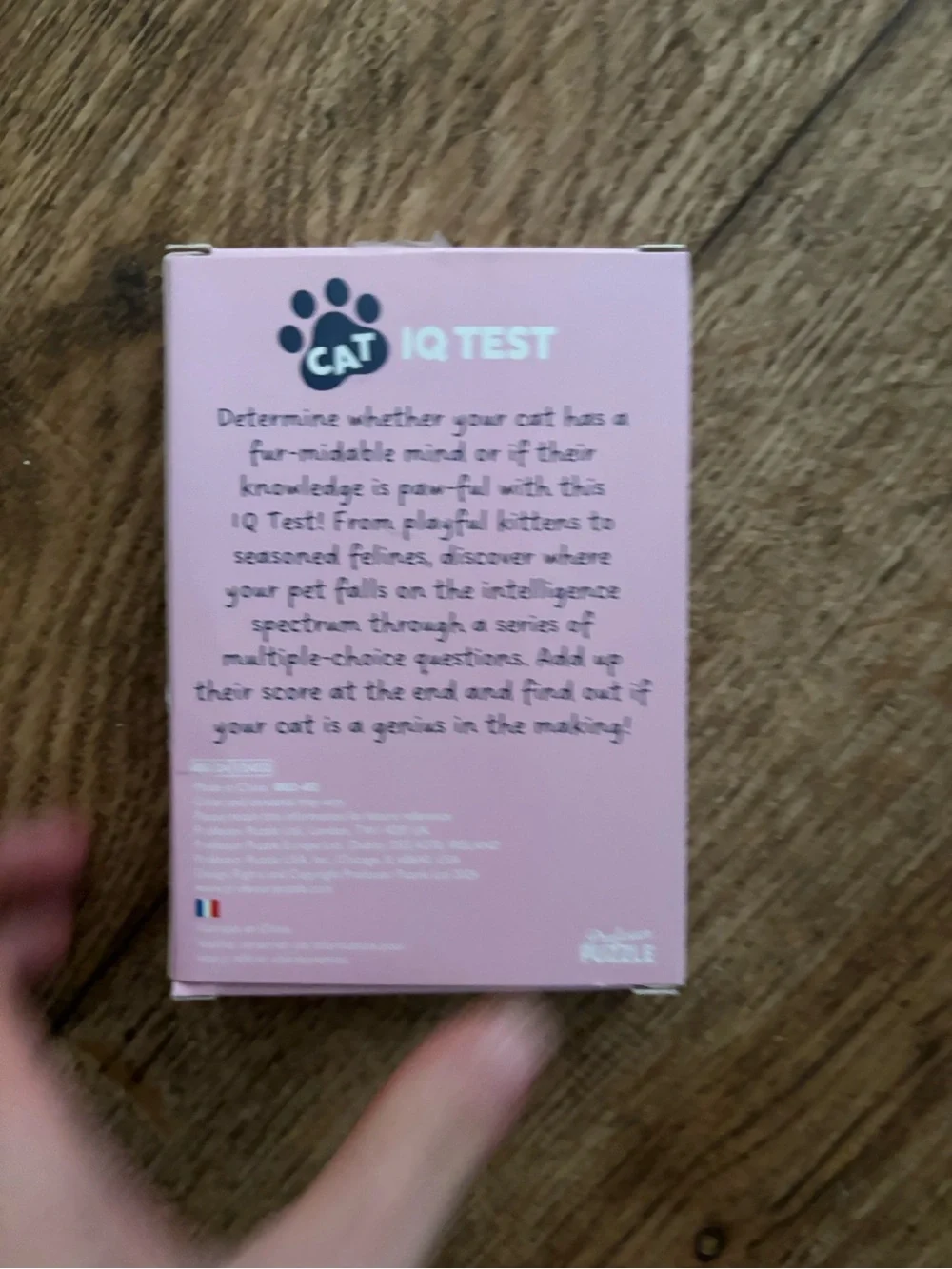 CAT IQ TEST Card Game for Cats - Pink